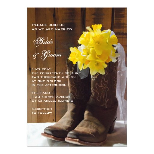 Country Daffodils Wedding Invitation