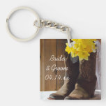 Country Daffodils Wedding Keychain Acrylic Key Chains