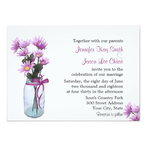 Country Daisies Mason Jar Wedding Invitation Zazzle