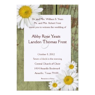 Country Daisy and Barn Wood Wedding Invitation