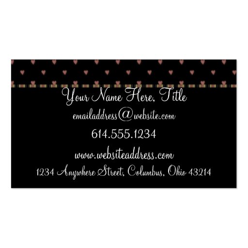 Country Dressed Brown Dog Business Cards (back side)