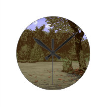 country driveway round clocks
