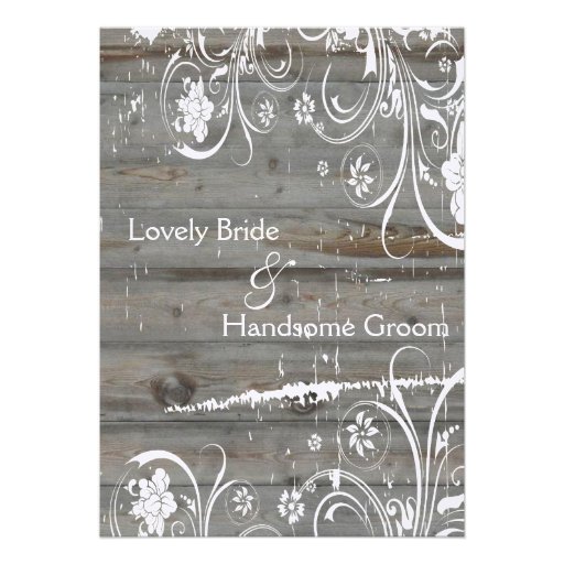 Country Faded Wood Wedding Invitation
