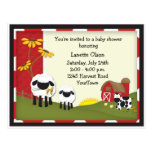 Country Farm Baby Shower Postcard Invitation