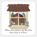 Country Farm Life Square Sticker