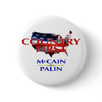 Country First - McCain Palin 2008 collector's pin buttons by marcacci Country First - McCain Palin 2008 collector's pin buttons