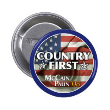 Country First: McCain-Palin Button