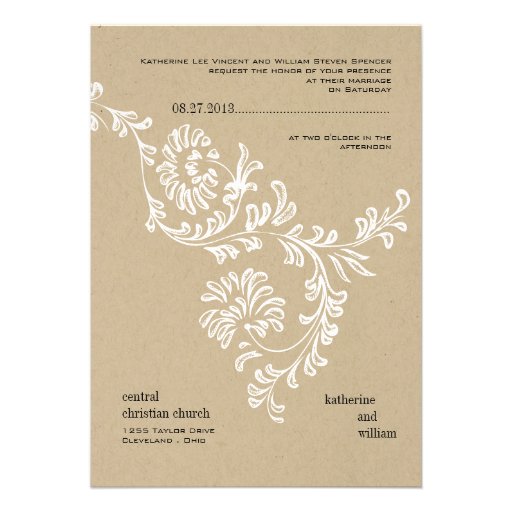 Country Floral Wedding Invitation
