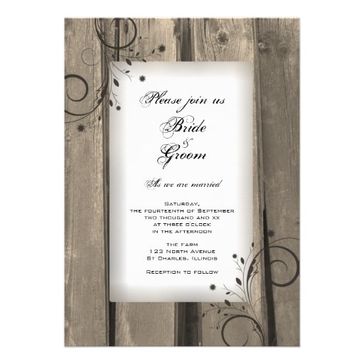 Country Flowers Wedding Invitation