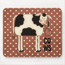 Country Fun I Love Cows Mousepad