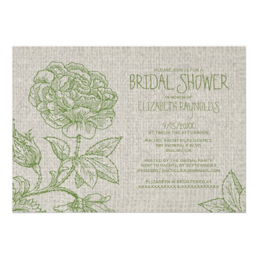 Country Garden Bridal Shower Invitations