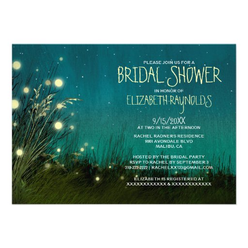 Country Garden Lights Bridal Shower Invitations