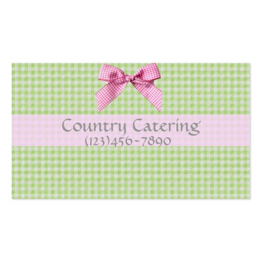 Country Gingham Business Card green