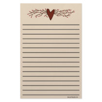 Country Heart Thick Line Stationery