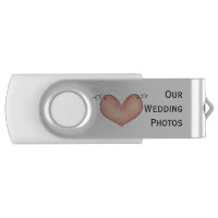 Country Heart Wedding Swivel USB Drive Swivel USB 2.0 Flash Drive
