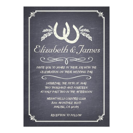 Country Horseshoe Wedding Invitations