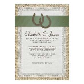 Country Horseshoes Wedding Invitations