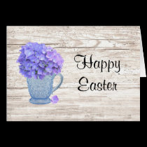 Country Hydrangea Large Font Easter Card cards