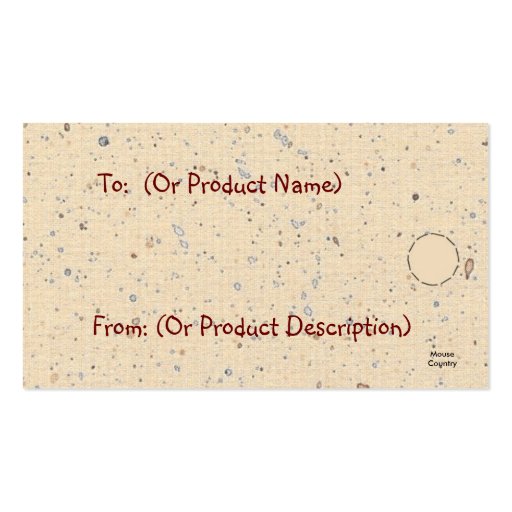 Country Jelly Jars Hang Tag /Gift  Tag Business Card (back side)