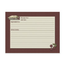 Country Kitchen Recipe Card postcards