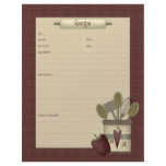 Country Kitchen · Recipe Sheets Letterhead Design