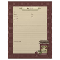Country Kitchen · Recipe Sheets letterhead