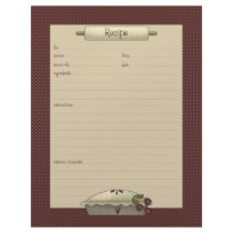 Country Kitchen · Recipe Sheets letterhead
