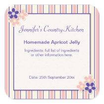 Country Kitsch Purple & Pink Stripe Food Stickers