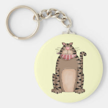 Country Kitty Key Chain