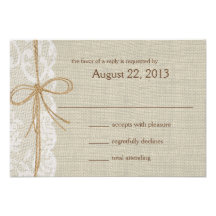 Country Lace and Burlap Response Invite