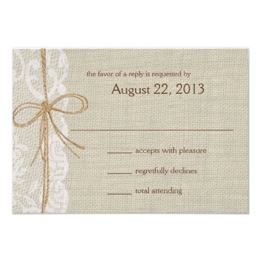 Country Lace and Burlap Response Invite