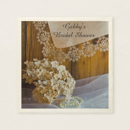 Country Lace Bridal Shower Paper Napkins