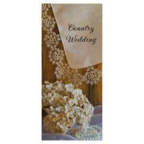 Country Lace Wedding Program Custom Rack Card