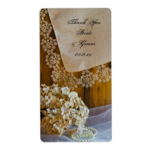 Country Lace Wedding Thank You Label