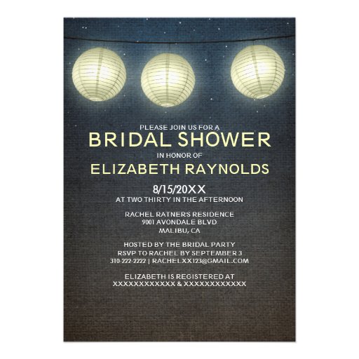 Country Lantern Bridal Shower Invitations