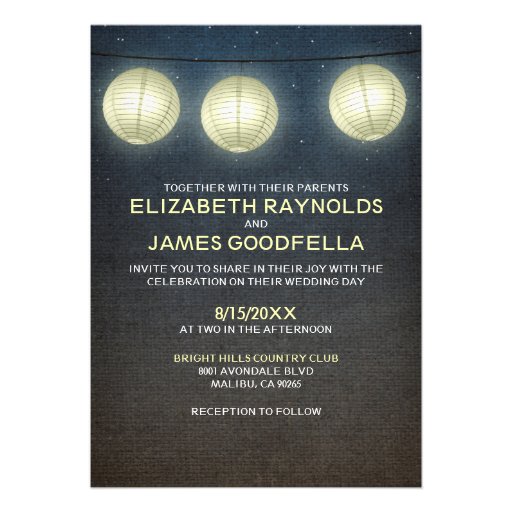 Country Lantern Wedding Invitations