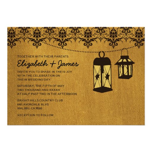 Country Lanterns Wedding Invitations