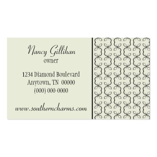 Country Lines Business Card, Ivory (back side)