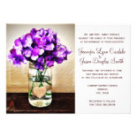 Country Mason Jar Hydrangea Wedding Invitations