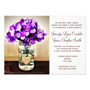 Country Mason Jar Hydrangea Wedding Invitations Invitation
