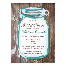 Country Mason Jar Rustic Bridal Shower Invitations Invitation