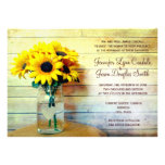 Country Mason Jar Sunflower Wedding Invitations