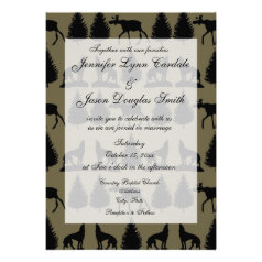 Country Moose Wolves Wildlife Wedding Invitations