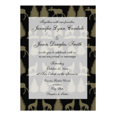 Country Moose Wolves Wildlife Wedding Invitations