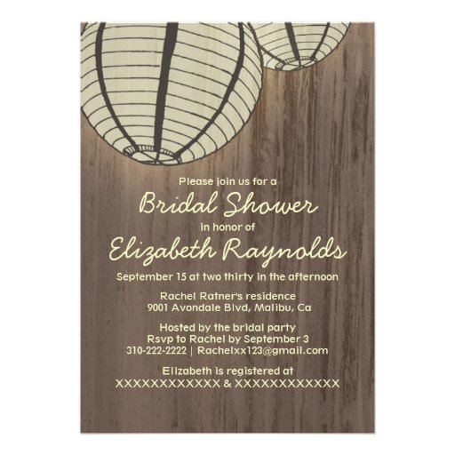 Country Night Light Bridal Shower Invitations