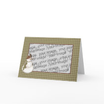 Country Nowel Snowmen Christmas Card Template