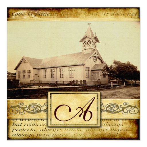 Country Old Church Vintage Wedding Invitations