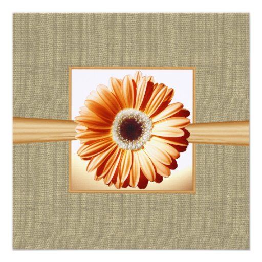 Country Orange Daisy Bridal Shower Personalized Announcements