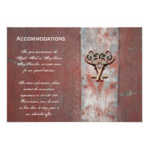 Country Painted Wood Skeleton Keys Wedding Custom Invites