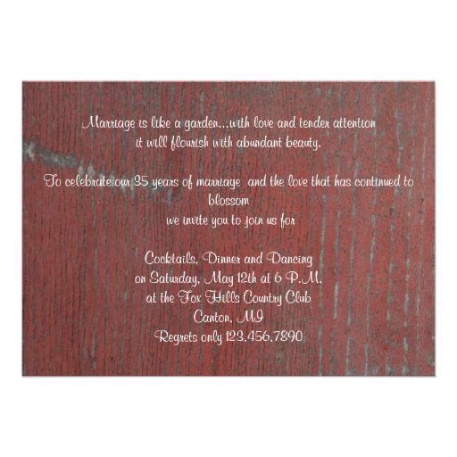 Country Painted Wood with Skeleton Key Anniversary Custom Invite